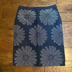 Boden Navy with bold white flower print size 12